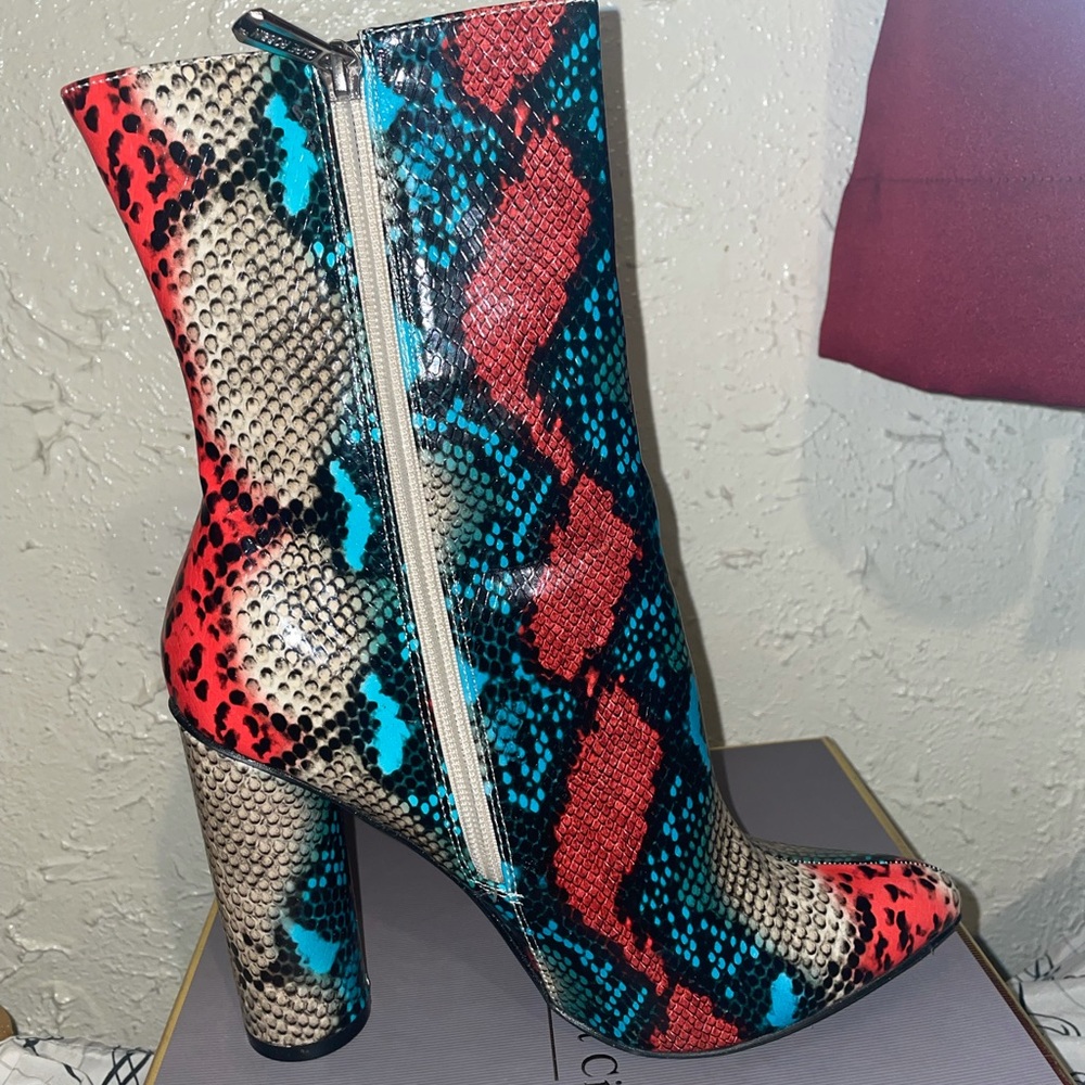 Colorful Snakeskin Boots